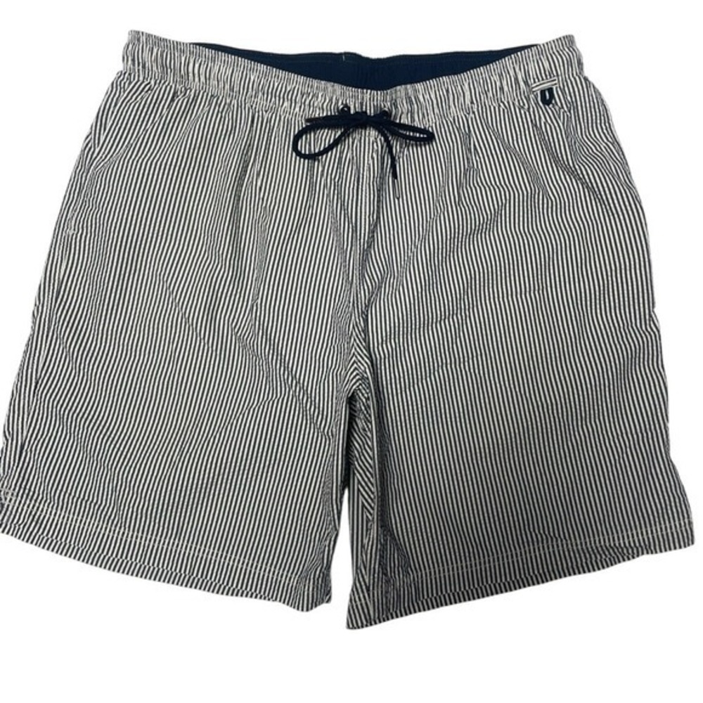 Lands' End Classic Navy PinStripe  9" Swim Shorts Men's XL(40-42)
